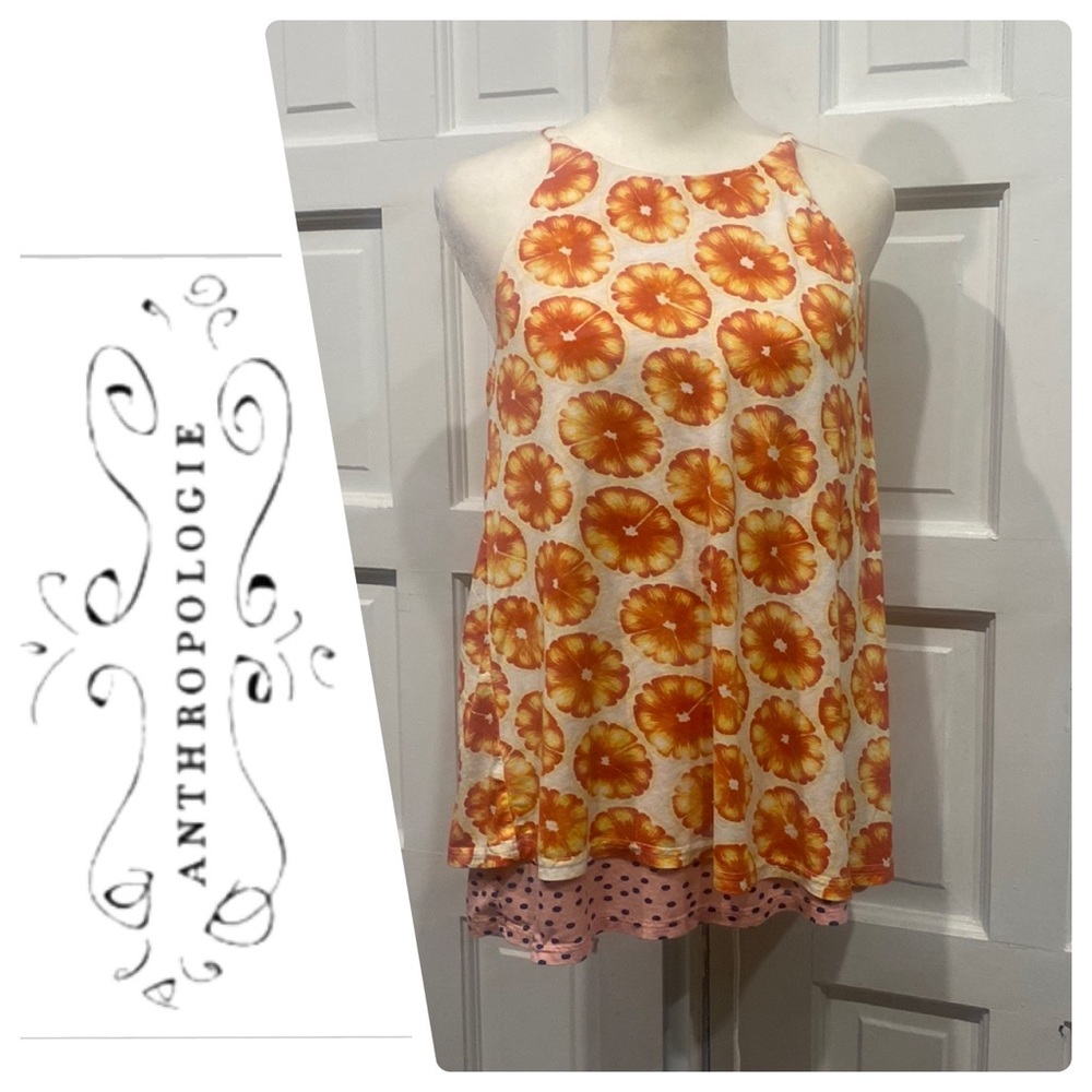 Anthropologie Porridge Floral Halter / Tank Top Blouse Size XS